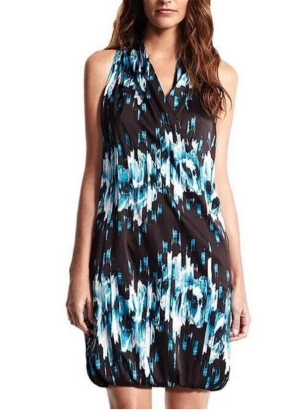 Derek Lam Design Nation Rio de Janeiro Faux Wrap Black/Blue Dress
